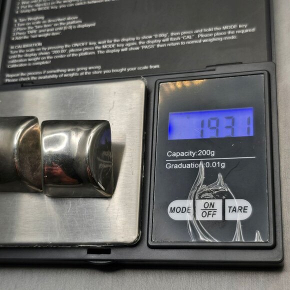 Taxco Sterling Silver Square Hollow Clip-On Earrings 1.125" TH-56 Mexico 19.31g - Picture 9 of 9